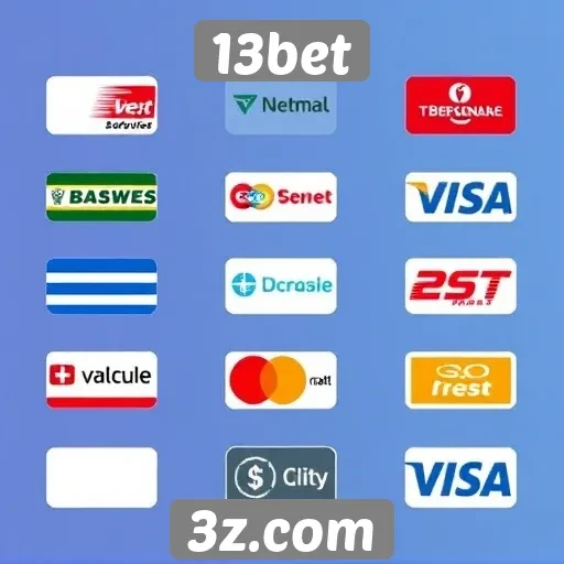 Métodos de pagamento disponíveis no 13bet são variados